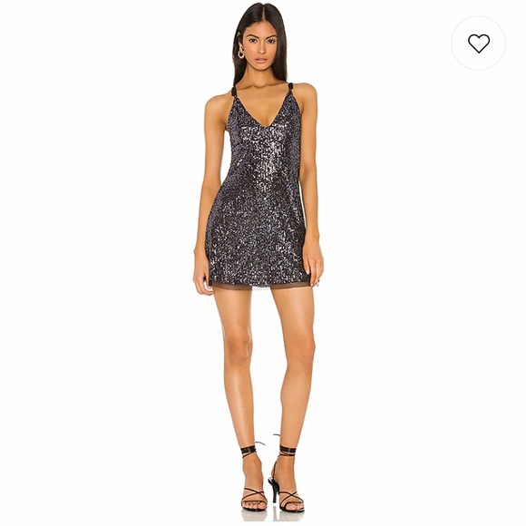 LAST SMALL FREE PEOPLE GOLD RUSH MINI DRESS IN BLACK ALLOVER SEQUINS AND TULLE - Picture 6 of 12